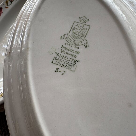 Vintage 50's Grindley Garden Motif Plate Set of 4 - Picture 5 of 5